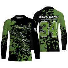 Load image into Gallery viewer, Custom Dirt Bike Jersey UPF30+ UV Protect, Green Motocross Off-Road Riders Motorcycle Racewear| NMS437