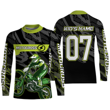 Load image into Gallery viewer, Camo Motocross Personalized Jersey UPF30+ UV Protect, Green Dirt Bike Racing Off-road Riders Racewear| NMS447