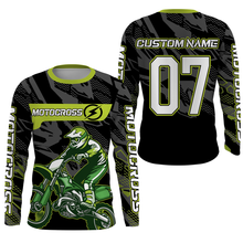 Load image into Gallery viewer, Camo Motocross Personalized Jersey UPF30+ UV Protect, Green Dirt Bike Racing Off-road Riders Racewear| NMS447