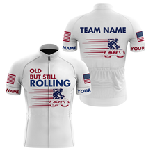 Load image into Gallery viewer, American Flag Mens Cycling Jersey - Old But Still Roll, Funny Bicycle Shirt Custom Team NMS858