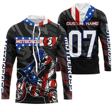 Load image into Gallery viewer, Personalized Patriotic Motocross Jersey UPF30+ US MX Riding Shirt American Off-Road Adult&amp;Kid Jersey| NMS729