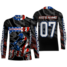 Load image into Gallery viewer, Personalized Patriotic Motocross Jersey UPF30+ US MX Riding Shirt American Off-Road Adult&amp;Kid Jersey| NMS729