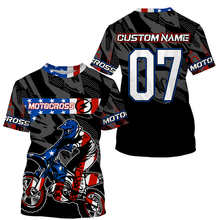 Load image into Gallery viewer, Personalized Patriotic Motocross Jersey UPF30+ US MX Riding Shirt American Off-Road Adult&amp;Kid Jersey| NMS729