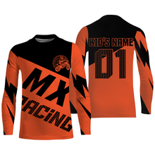 Load image into Gallery viewer, Adult&amp;Kid custom orange MX racing jersey Motocross UV protective dirt bike off-road motorcycle| NMS904