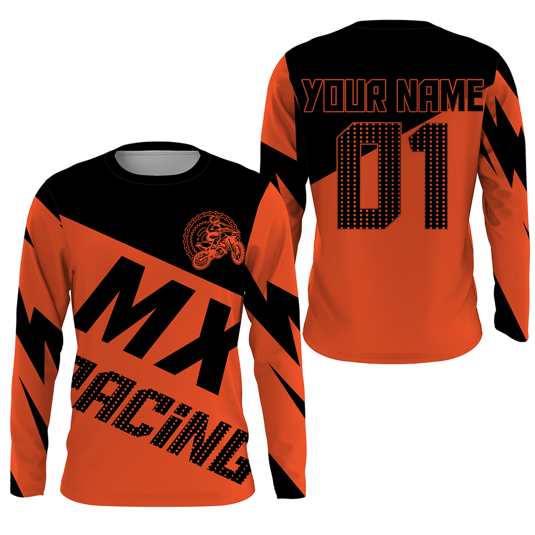 Adult&Kid custom orange MX racing jersey Motocross UV protective dirt bike off-road motorcycle| NMS904