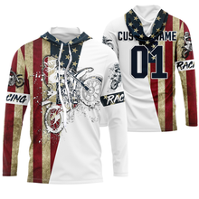 Load image into Gallery viewer, Dirtbike racing jersey UPF30+ custom Patriotic Motocross off-road American flag motorcycle racewear NMS929