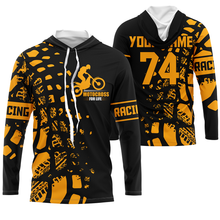 Load image into Gallery viewer, Kid&amp;adult custom Motocross jersey UPF30+ MX Racing for Life orange dirt bike motorcycle racewear| NMS935