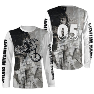 Mountain Biking Jersey Long Sleeve Hoodie Shirt for Adult Kid - Custom Jersey for Bike Rider Cyclist JTS422