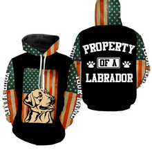 Load image into Gallery viewer, American Labrador Retriever Owner Shirt Patriotic Gift| Property Of A Labrador Shirt Hoodie Long Sleeve JTSD340