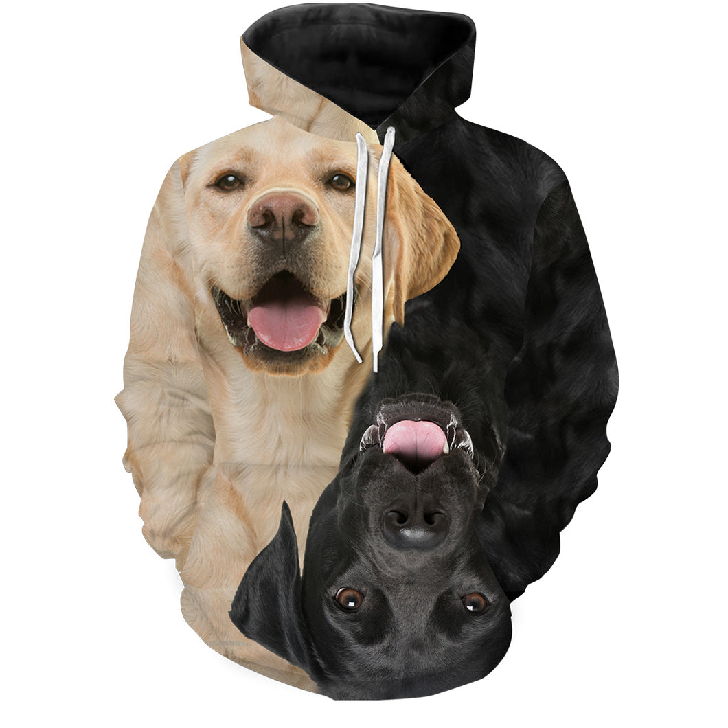 Black & Yellow Labrador Retriever Lover Gift 3D Hoodie Dog Shirt for Men Women - JHD197