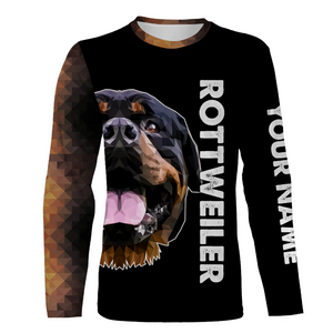 Love Rottweiler Personalized Hoodie Long Sleeve| Custom Rottweiler Shirt for Rottweiler Lover Dog Dad Dog Mom| JTSD265