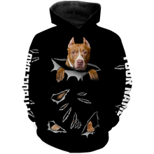 Load image into Gallery viewer, Love Pitbull Dog Hoodie Long Sleeve| Custom Pitbull Shirt for Pitbull Dad Men Women| JTSD266