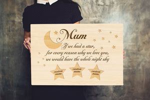 Personalized Canvas| Mum- Whole Night Sky Custom Children's Name Canvas Wall Art| Birthday Gifts for Her, Mother, Mom T171