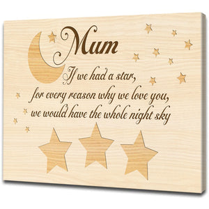 Personalized Canvas| Mum- Whole Night Sky Custom Children's Name Canvas Wall Art| Birthday Gifts for Her, Mother, Mom T171
