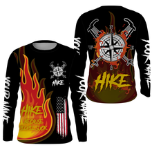 Load image into Gallery viewer, Personalized Hike Shirt Fireball Hiking Compass Shirt Long Sleeve Casual Hiking Shirt jerseys UPF 30+| SP2