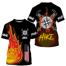 Load image into Gallery viewer, Personalized Hike Shirt Fireball Hiking Compass Shirt Long Sleeve Casual Hiking Shirt jerseys UPF 30+| SP2