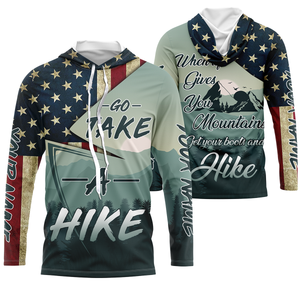 Personalized Name 3D Printed Shirt Take A Hike Patriotic Hiking Shirts for Men, Women, Hikers| SP39