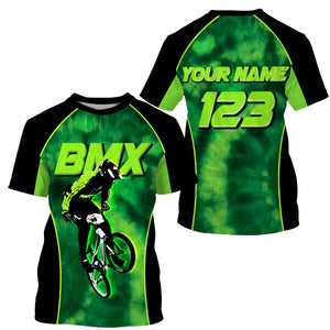 Personalized adult kid BMX racing jersey UPF30+ green bike shirts Cycling bicycle motocross clothes| SLC42