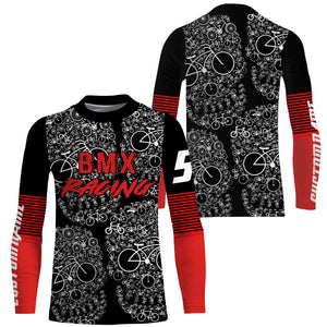 Personalized Skull BMX jersey adult kid bike shirts UPF30+ extreme racewear Cycling bicycle clothes| SLC41