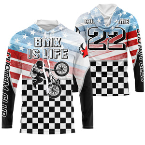 BMX Life American BMX racing jersey UPF30+ Personalized patriotic Cycling shirt Motocross Racewear| SLC11