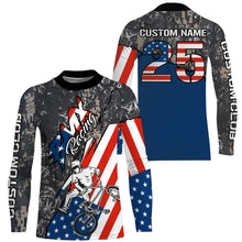 Load image into Gallery viewer, Camo American BMX cycling shirt Custom patriotic BMX racing jersey UPF30+ adult kid team racewear| SLC14