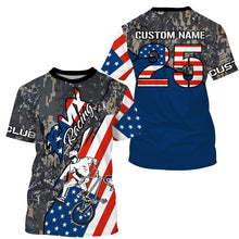 Load image into Gallery viewer, Camo American BMX cycling shirt Custom patriotic BMX racing jersey UPF30+ adult kid team racewear| SLC14