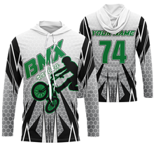 Load image into Gallery viewer, Personalized adult kid BMX racing jersey UPF30+ green freestyle bike shirt offroad Cycling racewear| SLC36