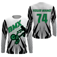 Load image into Gallery viewer, Personalized adult kid BMX racing jersey UPF30+ green freestyle bike shirt offroad Cycling racewear| SLC36