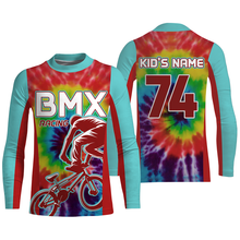 Load image into Gallery viewer, Adult kid BMX racing jersey Custom tie dye shirts UPF30+ freestyle off-road Cycling racewear| SLC40