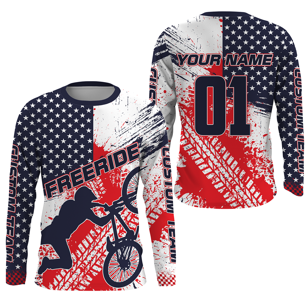 Patriotic adult kid BMX jersey Personalized UPF30+ American freeride bike shirt USA Cycling gear| SLC26