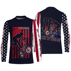 American BMX racing jersey Custom patriotic UPF30+ enduro riding gear Adult kid cycling shirt| SLC30