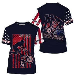 American BMX racing jersey Custom patriotic UPF30+ enduro riding gear Adult kid cycling shirt| SLC30