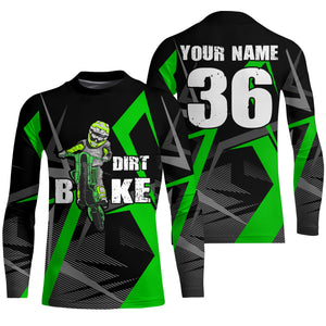 Green Dirt Bike Jersey Men Kid UPF30+ Personalized Motocross Shirt MX Off-Road Motorcycle Jersey PDT556