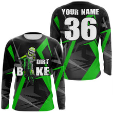 Load image into Gallery viewer, Green Dirt Bike Jersey Men Kid UPF30+ Personalized Motocross Shirt MX Off-Road Motorcycle Jersey PDT556