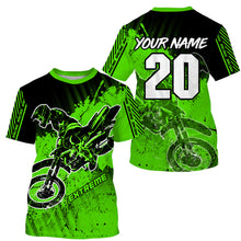 Load image into Gallery viewer, Green Motocross kid men women jersey custom UPF30+ extreme off-road dirt bike shirt motorcycle PDT330