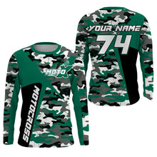 Load image into Gallery viewer, Custom Kid Men Women Dirt Bike MX Jersey UPF30+ Green Camo Motocross Shirt Extreme MotoX Racing PDT519