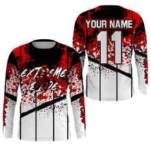 Load image into Gallery viewer, Custom Red Dirt Bike Jersey Women Men Kid UPF30+ Motocross Shirt Extreme MX Racing Long Sleeve PDT520