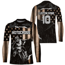 Load image into Gallery viewer, American Flag Motocross Jersey UPF30+ Custom Dirt Bike Shirt Men Women Youth Patriotic MX Racing PDT449