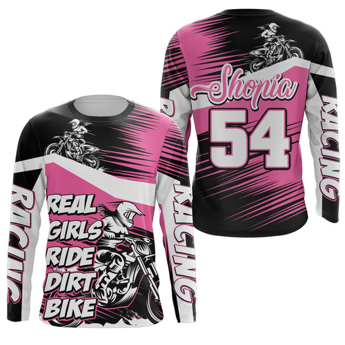 Custom MX Jersey Women Youth UPF30+ Real Girls Ride Dirt Bike Shirt Motocross Off-Road Long Sleeve PDT514