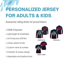 Load image into Gallery viewer, Custom Motocross racing jersey kid adult extreme UPF30+ motorcycle pink dirt bike shirt off-road PDT306