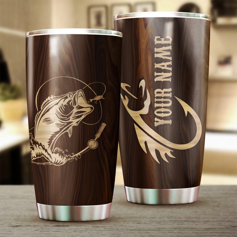 Bass Fishing Tumbler Cup Customize name Personalized Fishing gift for men and women - IPH1006
