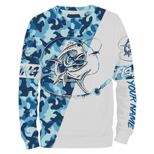 Load image into Gallery viewer, Mahi Mahi ocean camo Fishing Customize name shirts - plus size personalized fishing gift shirt for men and women - IPH907