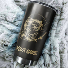 Load image into Gallery viewer, Catfish Fishing Tumbler Cup Customize name Personalized Fishing gift for fisherman - IPH974
