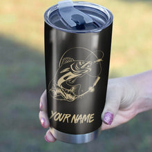 Load image into Gallery viewer, Walleye Fishing Tumbler Cup Customize name Personalized Fishing gift for fisherman - IPH985