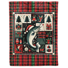Load image into Gallery viewer, Christmas Catfish Fishing Fleece Blanket Fishing Gifts For Fishin Lovers IPHW5677