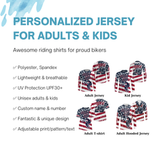 Load image into Gallery viewer, American adult kid BMX jersey Custom patriotic UPF30+ freestyle racewear USA cycling shirt| SLC29