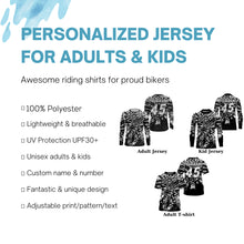 Load image into Gallery viewer, Personalized adult&amp;kid dirt bike jersey UPF30+ black Motocross off-road Just Ride motorcycle shirt PDT323