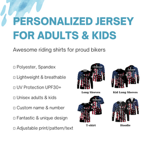 Personalized Dirt Bike Racing Jersey UPF30+ Patriotic Motocross American Off-Road Riding Jersey| NMS726