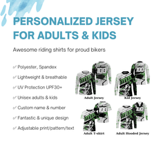 Load image into Gallery viewer, Personalized green MTB jersey Adult kid mountain bike shirt UPF30+ enduro cycling bicycle gear| SLC44