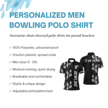 Load image into Gallery viewer, Personalized Men Polo Bowling Shirt, Custom Name Argyle Pattern Bowler Team Jersey NBP23